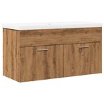 vidaXL Armoire lavabo de bain avec bassin intégré chêne artisanal