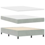 vidaXL Lit à Ressorts avec Matelas LED Gris clair 160 x 200 cm Velours