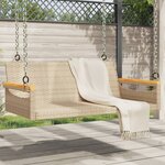 vidaXL Balancelle beige 109x62x40 cm résine tressée