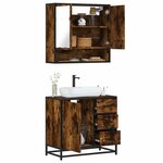 vidaXL Ensemble de meubles de salle de bain 2 Pièces Chêne fumé