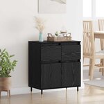 vidaXL Buffet Chêne noir 60 x 35 x 70 cm Bois d'ingénierie et fer