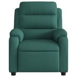 vidaXL Fauteuil de massage inclinable Vert foncé Tissu