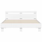 vidaXL Cadre de lit avec tête de lit blanc 140x200cm bois d'ingénierie