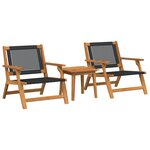 vidaXL Set de Chaises d'Extérieur avec Table - 3 Pièces en Bois d'Acacia Noir