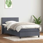 vidaXL Sommier à lattes de lit et matelas gris foncé 90x220 cm velours