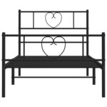 vidaXL Cadre de lit métal sans matelas avec pied de lit noir 90x200 cm