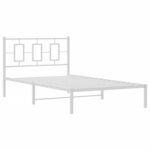 vidaXL Cadre de lit métal sans matelas et tête de lit blanc 107x203 cm