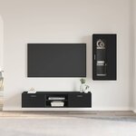 vidaXL Ensemble meuble TV avec tiroir FLORIN Noir Bois d'ingénierie