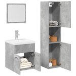 vidaXL Ensemble de meubles de salle de bain 3 Pièces gris béton