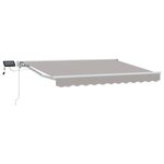 vidaXL Cadre de store manuel avec LEDs Gris clair et blanc 3 x 2 5 m
