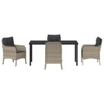 vidaXL Ensemble de salle à manger de jardin 5 pièces avec coussins en gris clair poly rattan