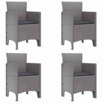 vidaXL Chaise de jardin 4 Pièces Gris clair 53 x 49 x 85 cm PP