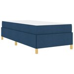 vidaXL Lit à ressorts avec matelas Bleu et Blanc 90 x 200 cm tissu