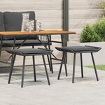 Tabourets de jardin vidaXL 2 Pièces Noir 50x40x45 cm Poly Rattan
