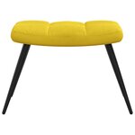 vidaXL Fauteuil relax avec tabouret en velours jaune moutarde