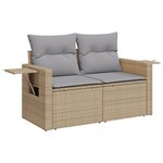 Ensemble de Canapés de Jardin vidaXL de 10 pièces avec Coussins Beige Poly Rattan Acacia