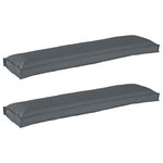 vidaXL Set de coussins de palette 2 Pièces Anthracite 150 x 40 x 8 cm