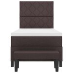 vidaXL Lit à ressorts avec tête de lit Marron foncé 100 x 200 cm tissu