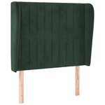 vidaXL Tête de lit avec oreilles Vert foncé 93x23x118/128 cm Velours