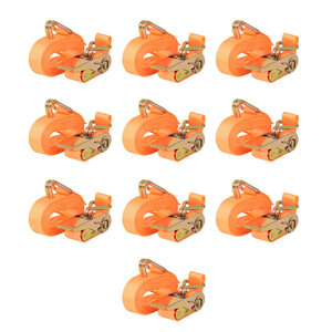 vidaXL Sangle d’arrimage 10 Pièces 0 4 tonne 6 m x 25 mm Orange