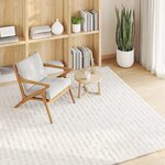 vidaXL Tapis de surface Carré HUARTE Crème 200 x 200 cm Polyester