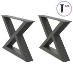 vidaXL Pieds de table basse 2 pièces Anthracite 50 x (30-31 3) cm Acier