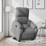 vidaXL Fauteuil inclinable électrique gris foncé tissu microfibre