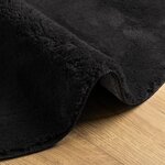 vidaXL Tapis HUARTE à poils courts doux et lavable noir Ø 100 cm