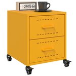 vidaXL Tables de chevet 2 Pièces jaune moutarde 36x39x43 5 cm acier