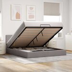 VidaXL Cadre de lit ottoman avec matelas taupe 160x200 cm tissu