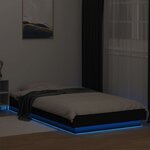 vidaXL Cadre de lit avec lumières LED sans matelas noir 90x190 cm