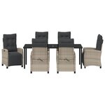 vidaXL Ensemble de salle à manger de jardin 7 pièces en gris clair poly rattan