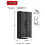 Keter Armoire de rangement et étagères Garage XL Noir et argenté 188cm