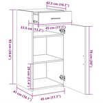 vidaXL Buffet gris béton 45x42 5x93 cm bois d'ingénierie