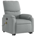 vidaXL Fauteuil de massage inclinable Gris clair Tissu