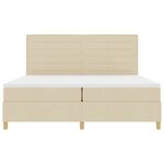 vidaXL Lit à ressort LED avec matelas Crème 200 x 200 cm tissu