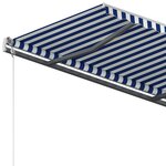 vidaXL Auvent manuel rétractable sur pied 450x300 cm Bleu et blanc