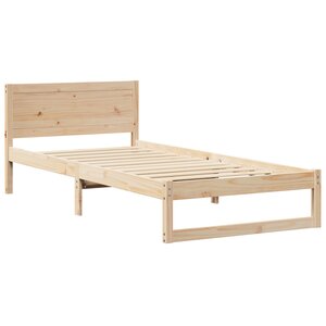 vidaXL Cadre de lit Naturel Bois de pin massif Simple Robuste