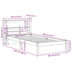 vidaXL Cadre de lit avec tête de lit sans matelas blanc 90x200 cm