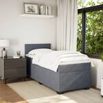 vidaXL Sommier à lattes de lit avec matelas gris foncé simple velours