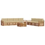 vidaXL Ensemble de canapés d'extérieur 8 Pièces Naturel et Beige