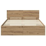 vidaXL Cadre de lit Chêne artisanal 120 x 200 cm Bois d'ingénierie