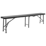vidaXL Bancs de jardin pliables lot de 2 180 cm PEHD Noir