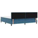 vidaXL Lit à ressorts avec matelas Bleu foncé 200 x 200 cm Velours