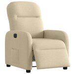 vidaXL Fauteuil inclinable électrique Crème Tissu