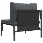 vidaXL Mobilier de jardin avec coussin avec oreiller Anthracite Acier