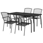 vidaXL Ensemble à manger de jardin 5 Pièces anthracite acier
