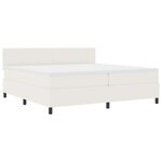 vidaXL Lit à ressort LED avec tête de lit Crème et Blanc 200 x 200 cm