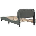 vidaXL Cadre de lit avec lumières LED gris foncé 90x200 cm tissu