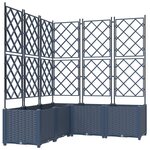 vidaXL Jardinière avec Treillis 5 Pièces Gris 120x120x143 cm